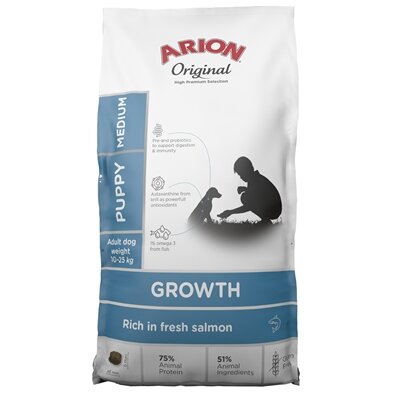 Arion Growth Hvalpe Foder Medium Laks/Ris