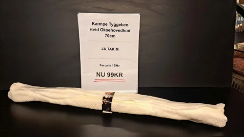 Kæmpe Tyggeben 70cm Oksehovedhud Ben