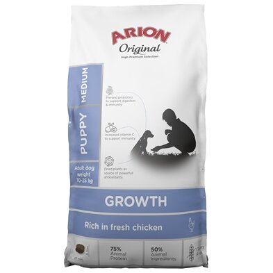 Arion Growth Hvalpe Foder Medium Kylling/Ris