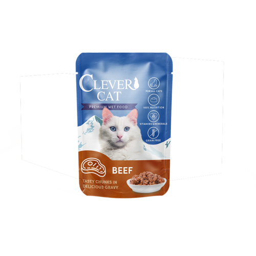 Clever Cat Vådfoder 12 stk Beef