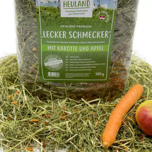 Heuland alpehø med gulerod og æble