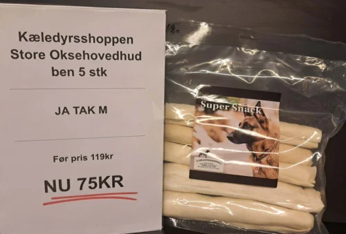 Kæledyrsshoppen Super Snack Oksehovedhud 5 stk