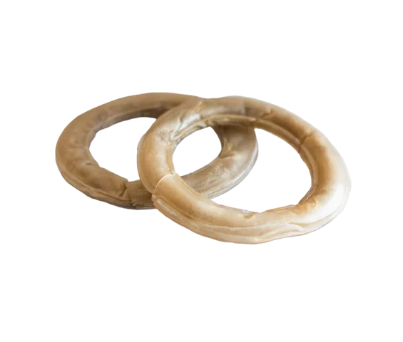 Oksehud presset Ringe 15cm 4 stk