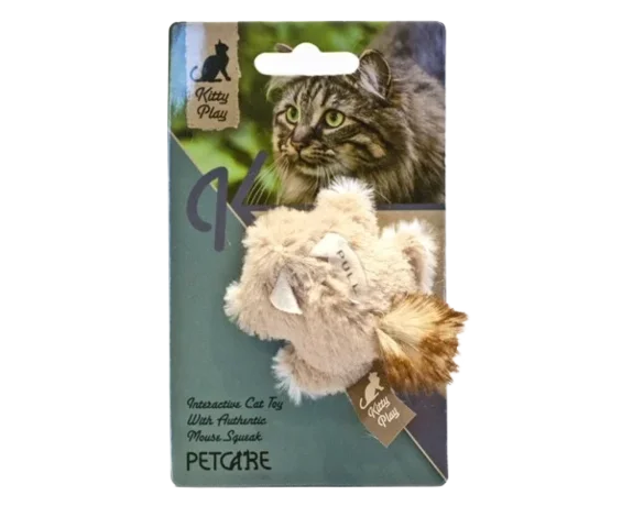 Kitty play squeaking squirrel