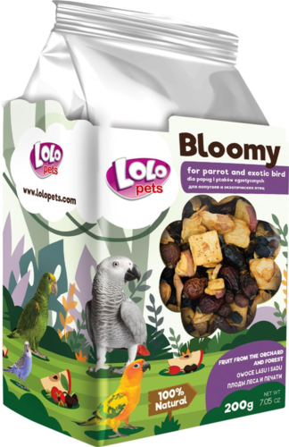 Bloomy Forest+orchard for papegøjer og eksotiske fugle
