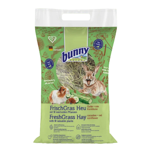 Bunny Nature FreshGrass Hø – med agurk og røde kornblomster (500g)