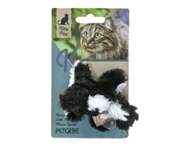 Kitty play squeaking skunk